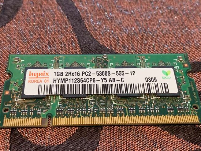 1GB RAM Laptop SODIMM Hynix HYMP112S64CR6-S6 AB-C PC2-6400U DDR2 800MHz CL6